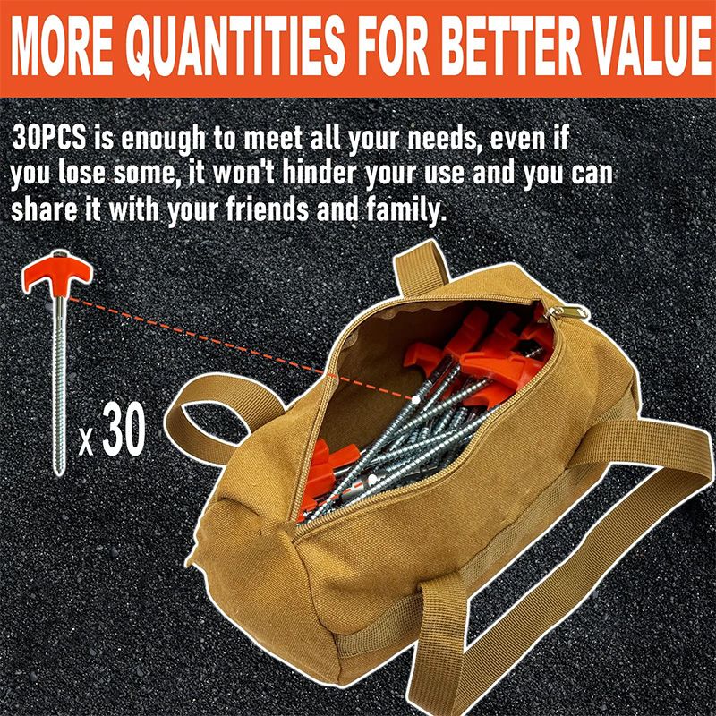 Tent pegs that can be screwed into the ground