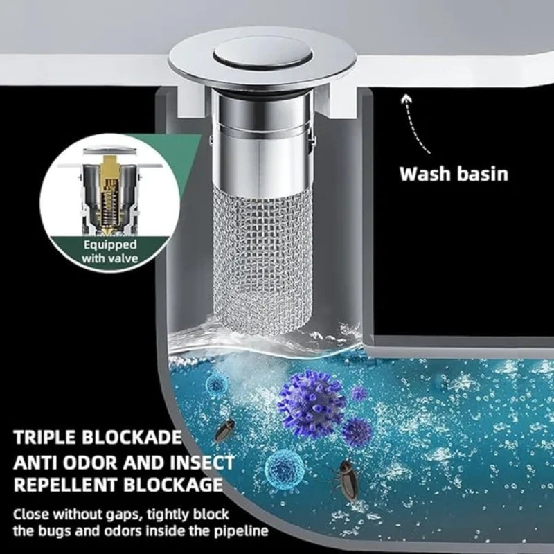 Floor drain filter in stainless steel