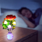 LED night light in the form of simulated flowers with intelligent control for the bedroom