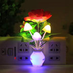 LED night light in the form of simulated flowers with intelligent control for the bedroom