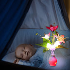 LED night light in the form of simulated flowers with intelligent control for the bedroom