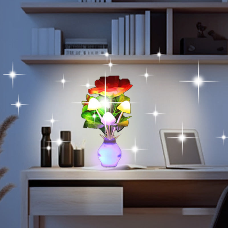 LED night light in the form of simulated flowers with intelligent control for the bedroom