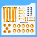 Threaded pipes with hexagonal nuts