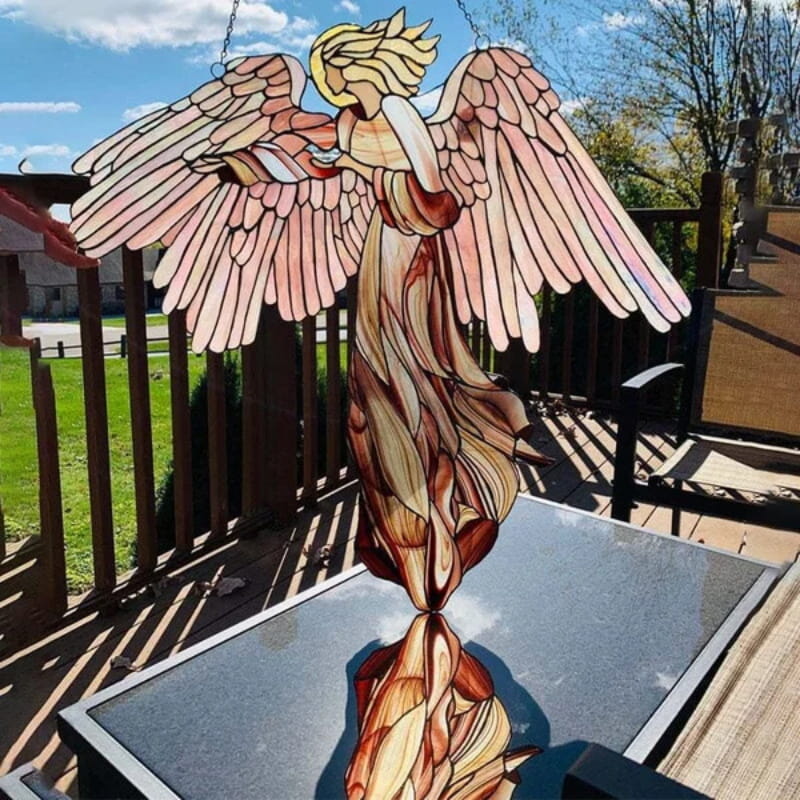 Elegant guardian angel decoration in acrylic for the garden