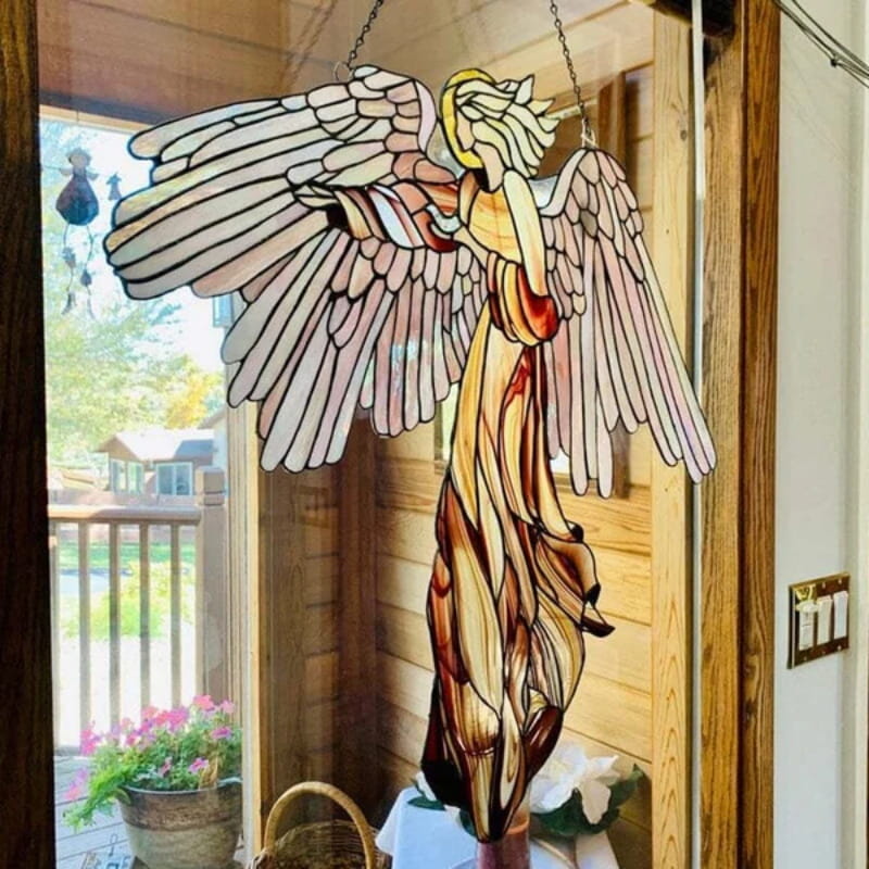 Elegant guardian angel decoration in acrylic for the garden