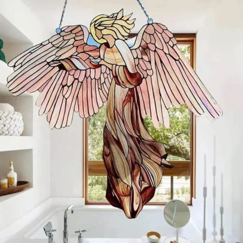 Elegant guardian angel decoration in acrylic for the garden