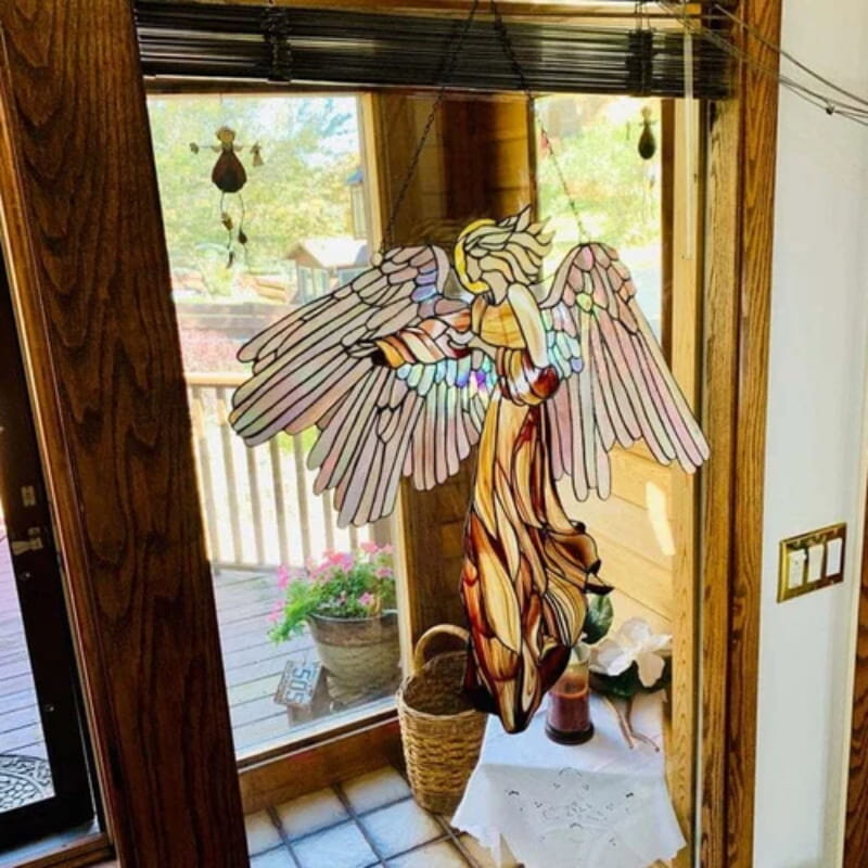 Elegant guardian angel decoration in acrylic for the garden