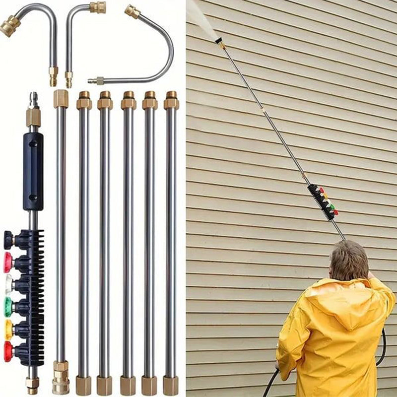 High pressure washer pole set with 4000 PSI
