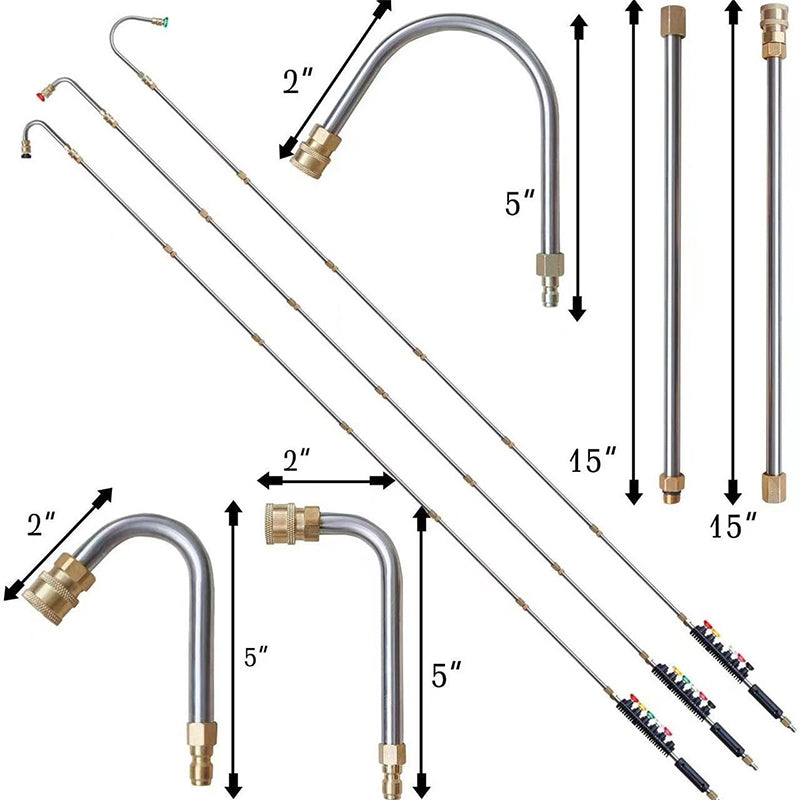 High pressure washer pole set with 4000 PSI