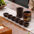 Unique tea set with thermoreactive colors and fine details
