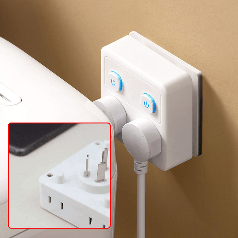 2-pack multifunctional socket converter with night light