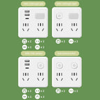 2-pack multifunctional socket converter with night light