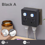 2-pack multifunctional socket converter with night light