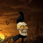 Crow skull solar lamp for the garden