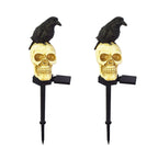 Crow skull solar lamp for the garden