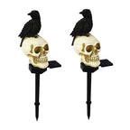 Crow skull solar lamp for the garden