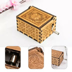 Vintage mechanical music box with hand crank