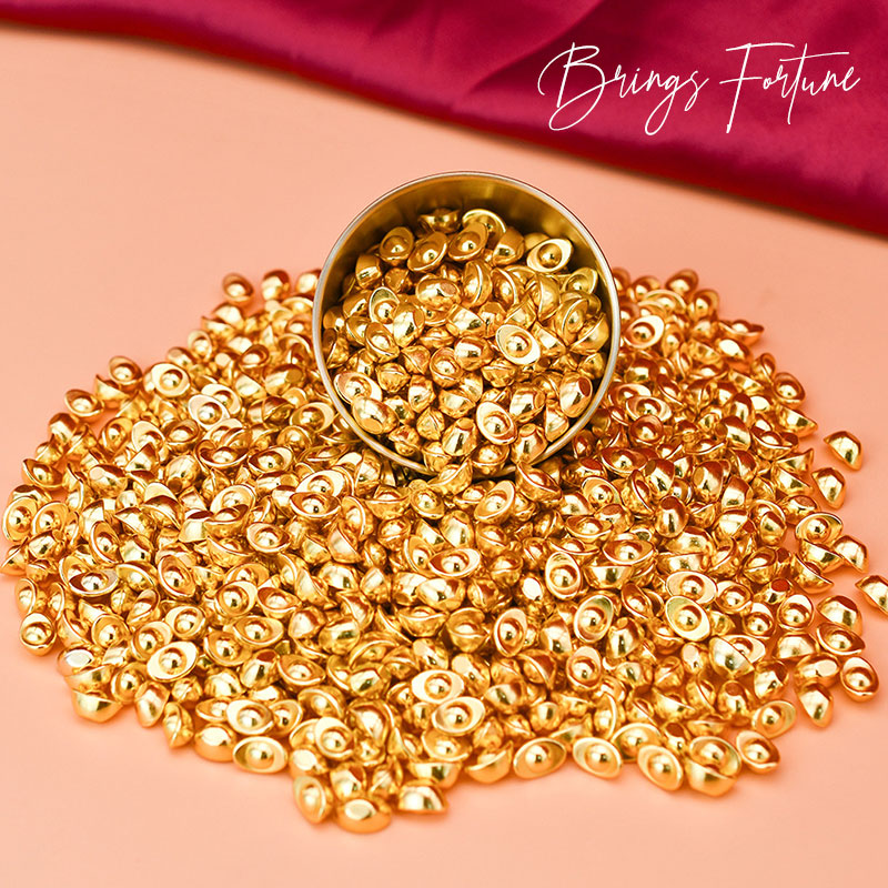 Small gold nugget-shaped ornaments