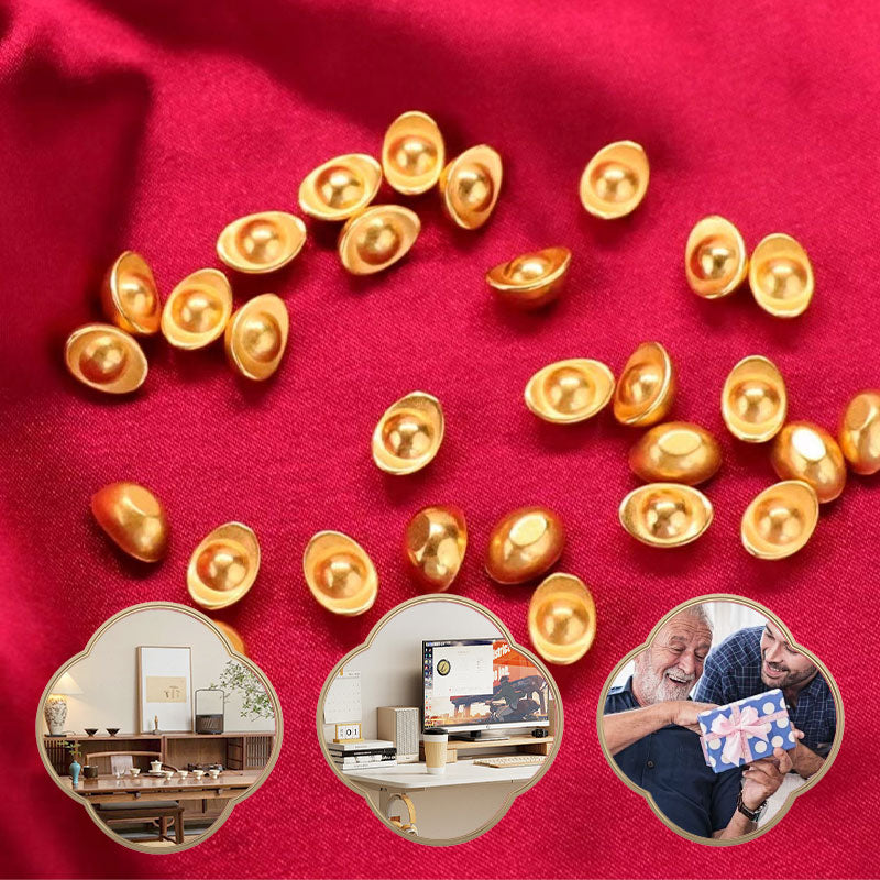 Small gold nugget-shaped ornaments