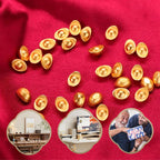 Small gold nugget-shaped ornaments