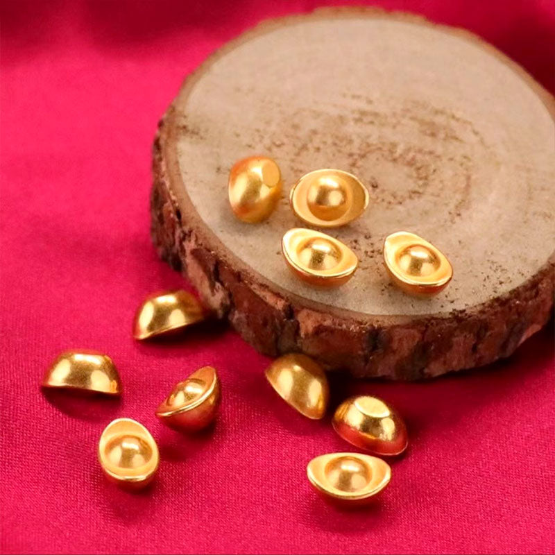 Small gold nugget-shaped ornaments