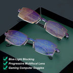 High Hardness Anti-Blue Progressive Distance and Near Range Dual-Use Reading Glasses