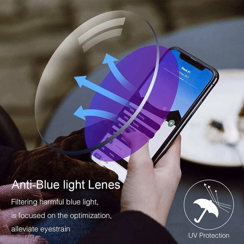 High Hardness Anti-Blue Progressive Distance and Near Range Dual-Use Reading Glasses