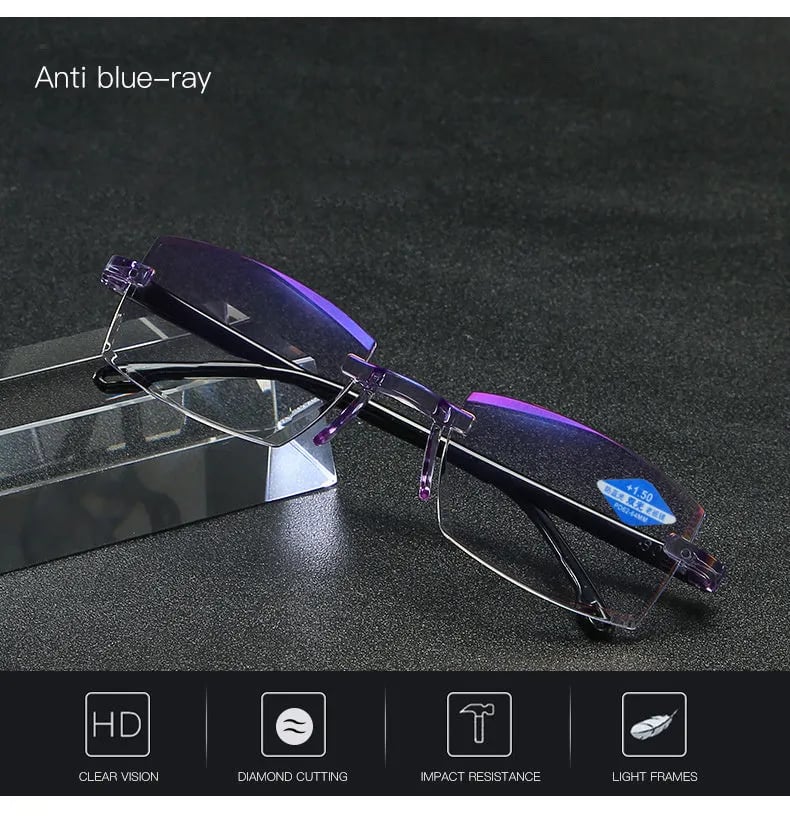 High Hardness Anti-Blue Progressive Distance and Near Range Dual-Use Reading Glasses