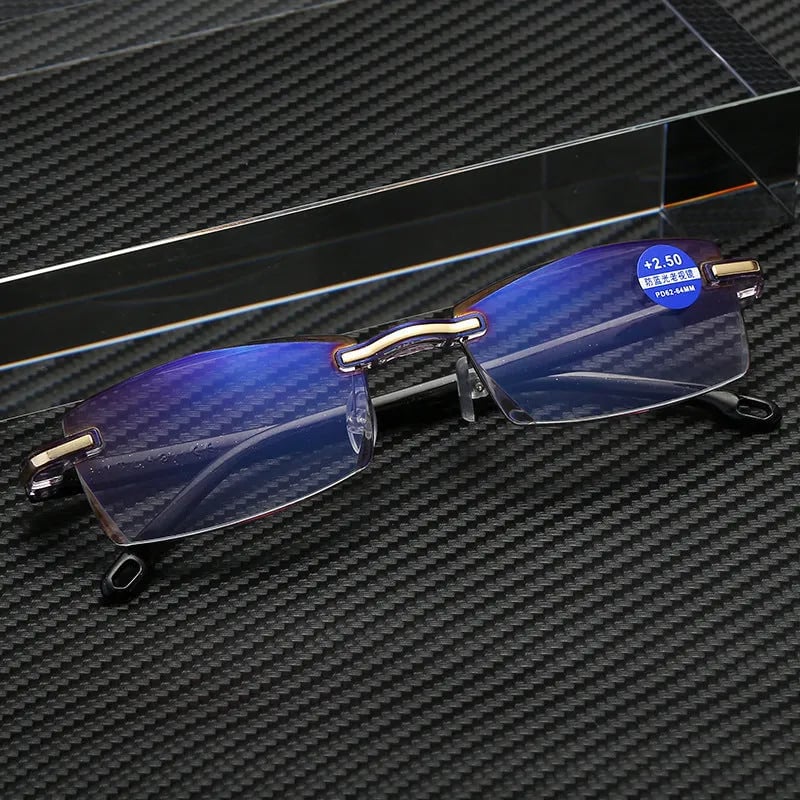 High Hardness Anti-Blue Progressive Distance and Near Range Dual-Use Reading Glasses