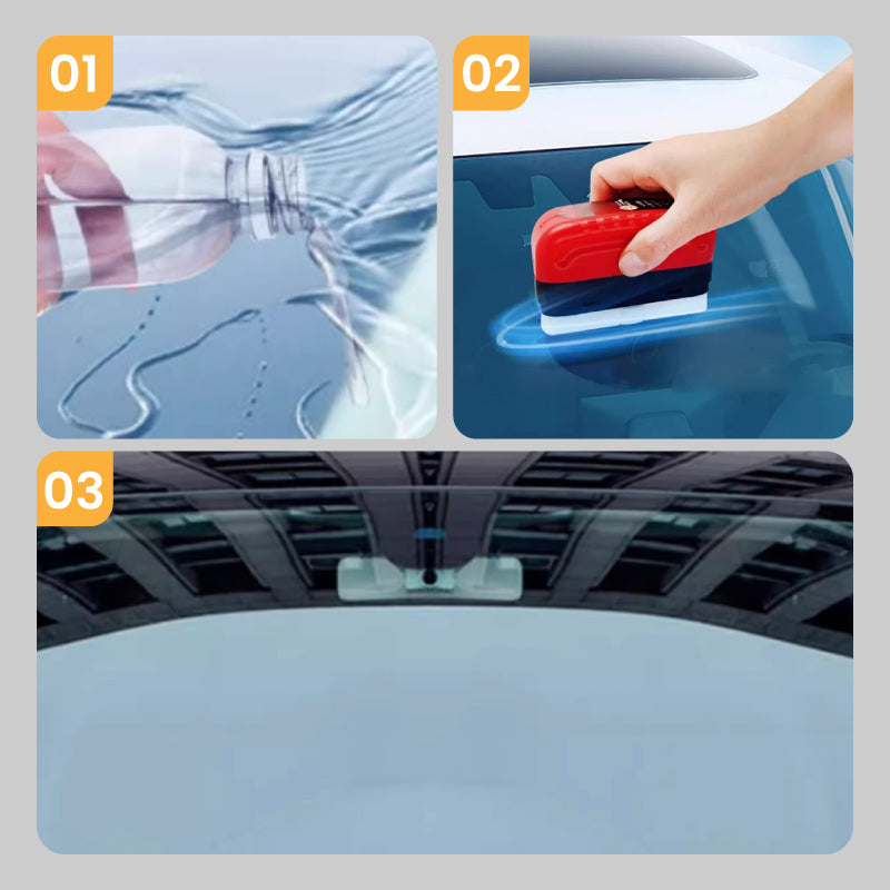 Effective cleaning of oil film on car glass