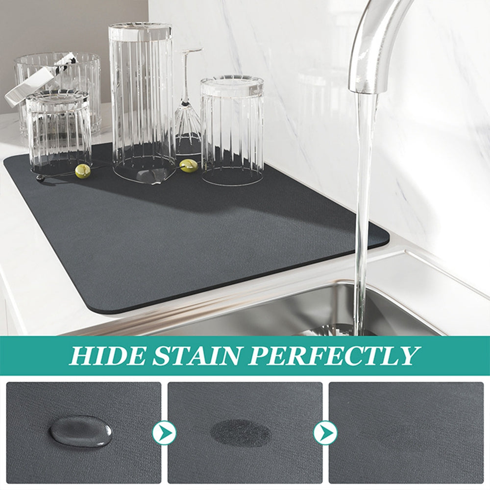 Superabsorbent drainage mat for the kitchen
