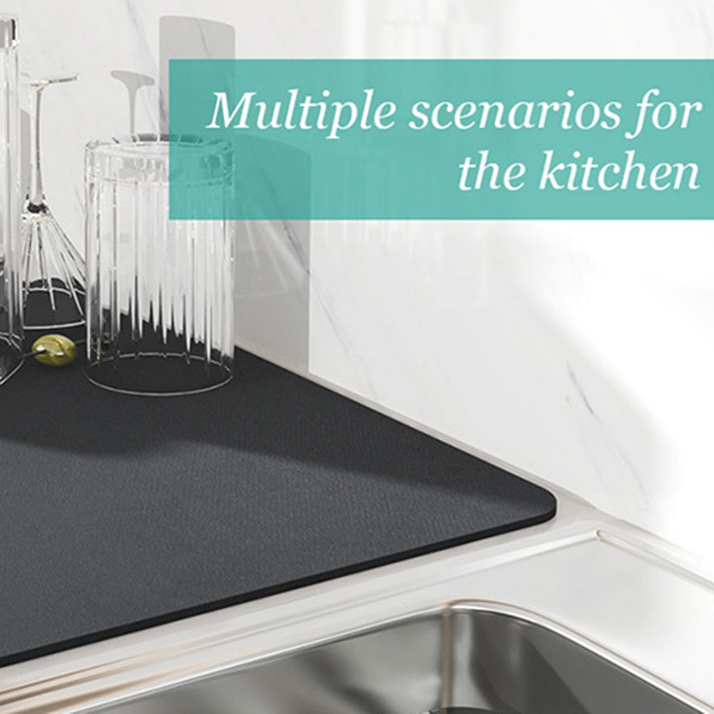 Superabsorbent drainage mat for the kitchen