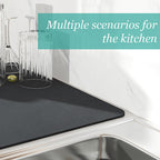 Superabsorbent drainage mat for the kitchen