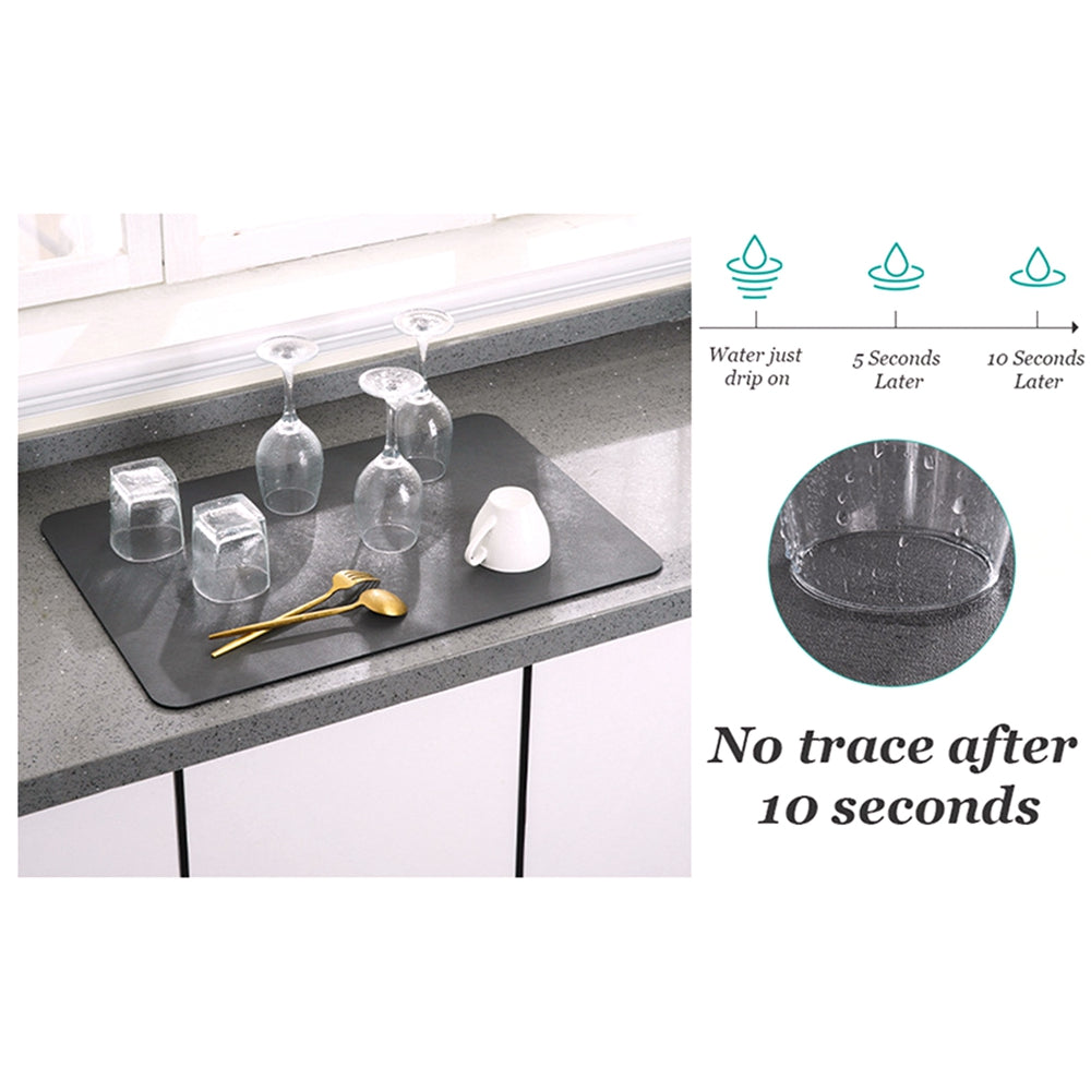 Superabsorbent drainage mat for the kitchen