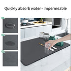 Superabsorbent drainage mat for the kitchen