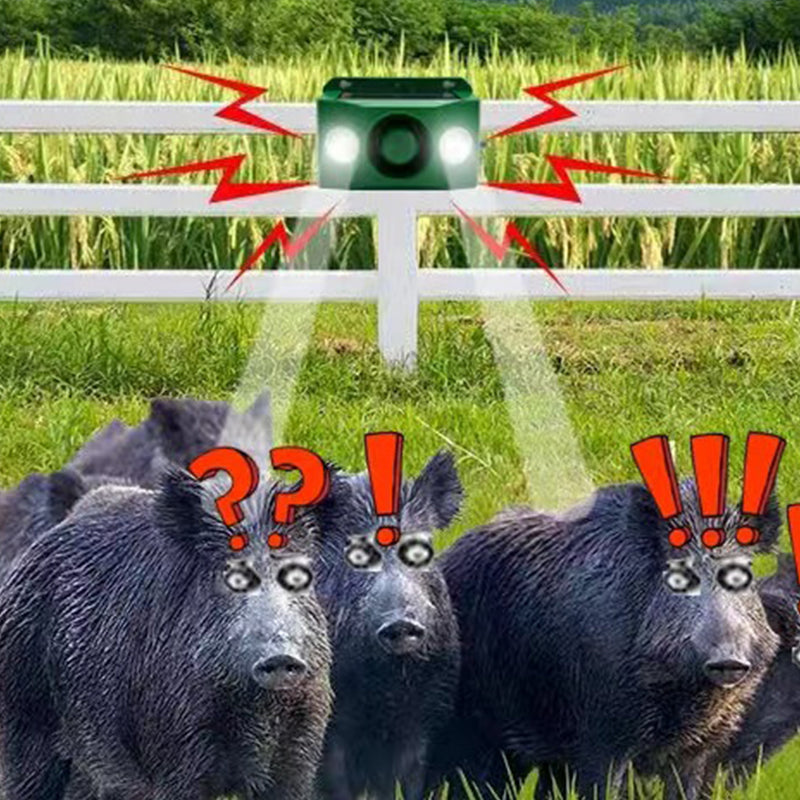 Solar-powered animal repellent warning light with high alarm