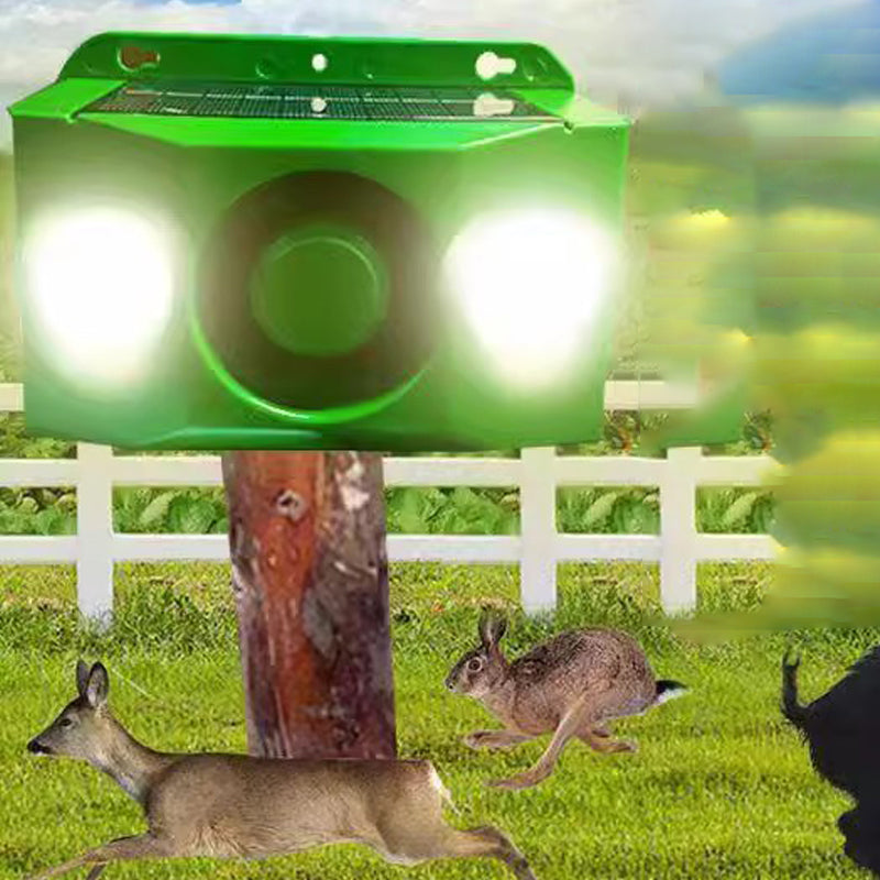 Solar-powered animal repellent warning light with high alarm