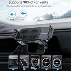 Wireless car charger with two coils for phone mounting