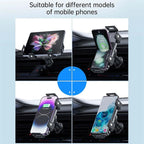 Wireless car charger with two coils for phone mounting