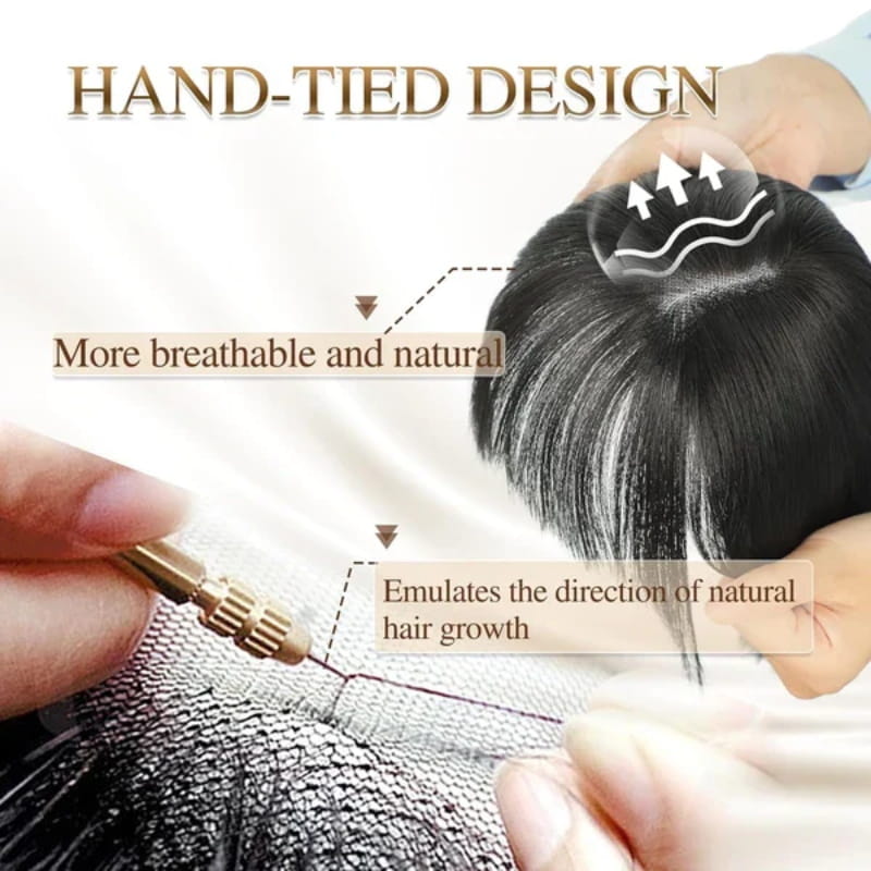 Natural Hairpiece with Bangs for Women