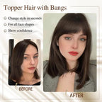 Natural Hairpiece with Bangs for Women
