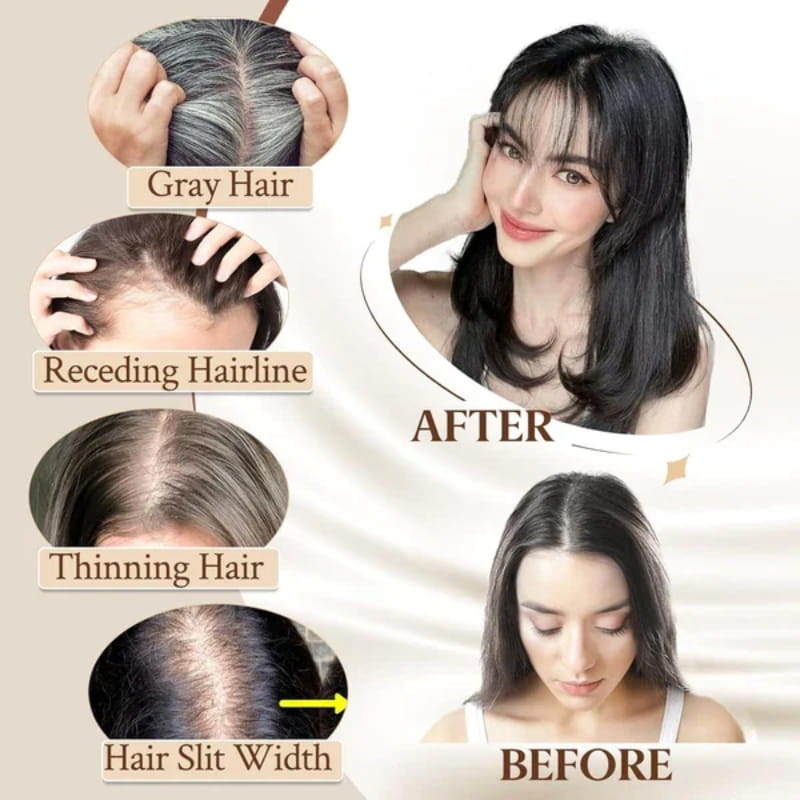 Natural Hairpiece with Bangs for Women
