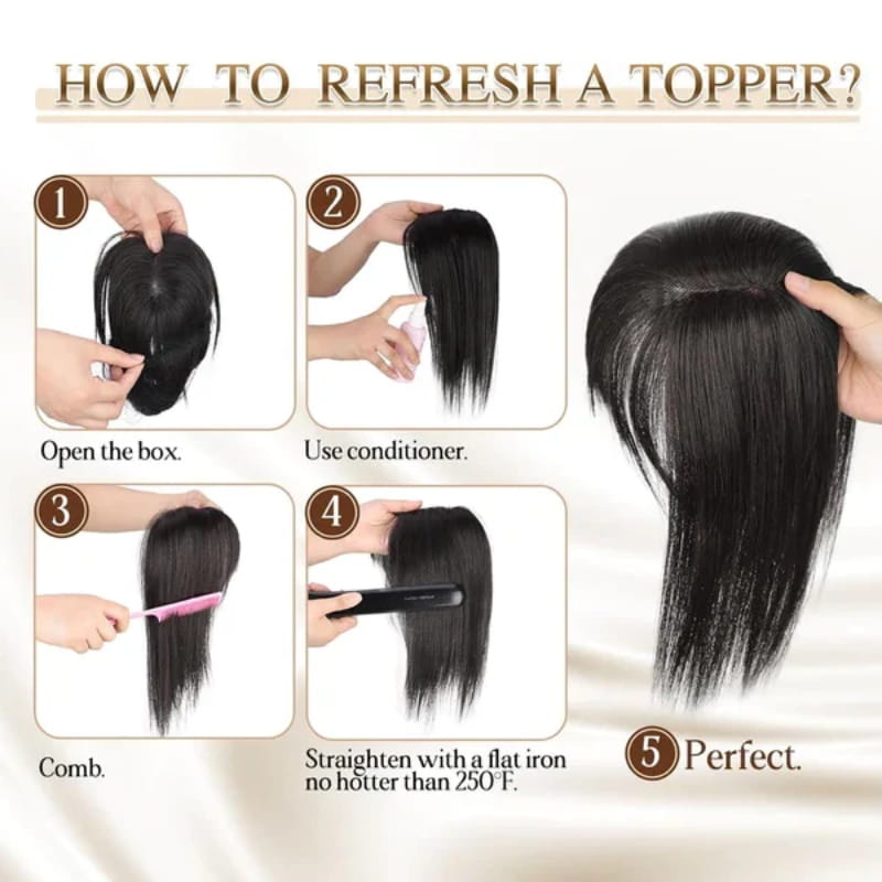 Natural Hairpiece with Bangs for Women
