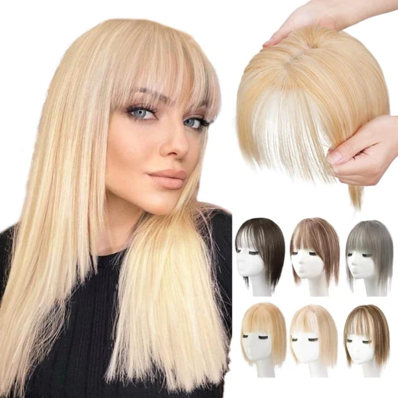 Natural Hairpiece with Bangs for Women
