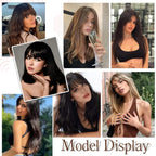 Natural Hairpiece with Bangs for Women