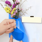 Removable, non-punched silicone vase decoration for wall mounting