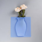 Removable, non-punched silicone vase decoration for wall mounting