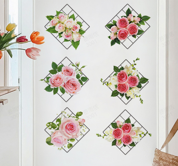 3D wall sticker with green plant