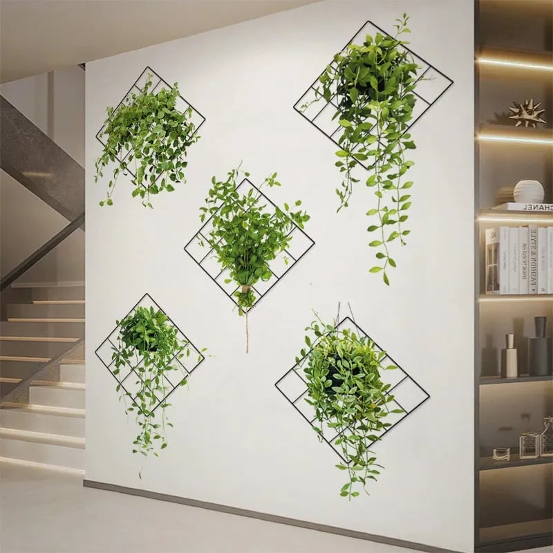 3D wall sticker with green plant
