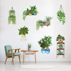 3D wall sticker with green plant